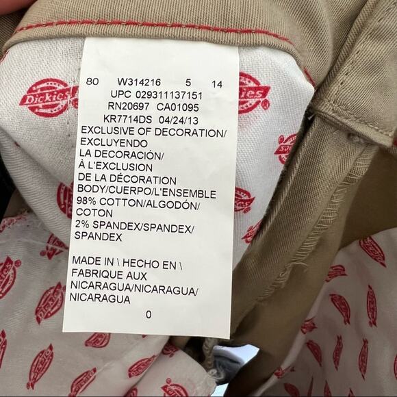 Dickies tan khaki shorts boy's uniform size 0 XS NEW - Picture 5 of 8